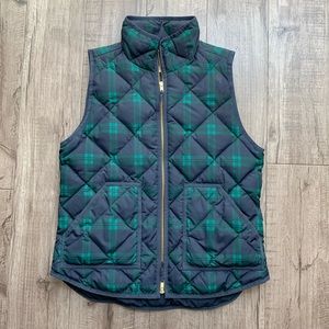 J. Crew Tartan Plaid Excursion Vest Green Navy S